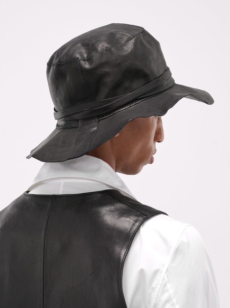 Nanse Lamb Wide Brim Hat (B0013574-LT137-BLACK)