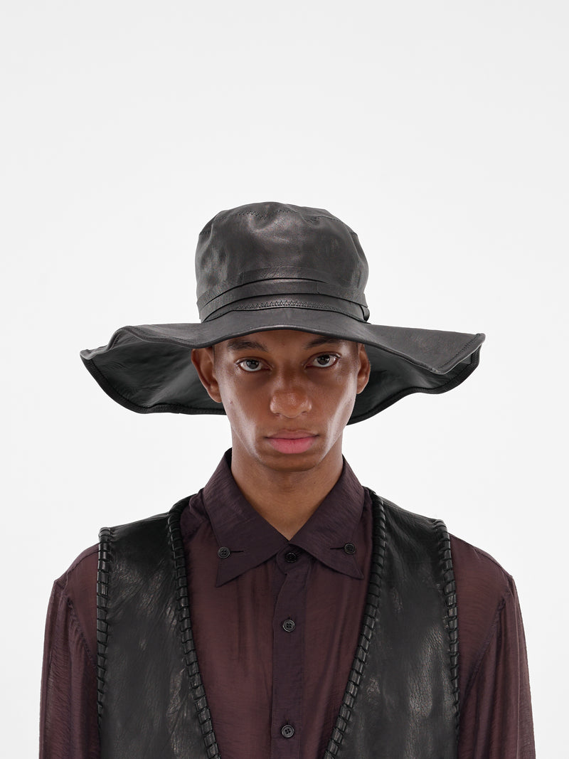 Wia Lamb Wide Brim Hat (B0013575-LT137-BLACK)