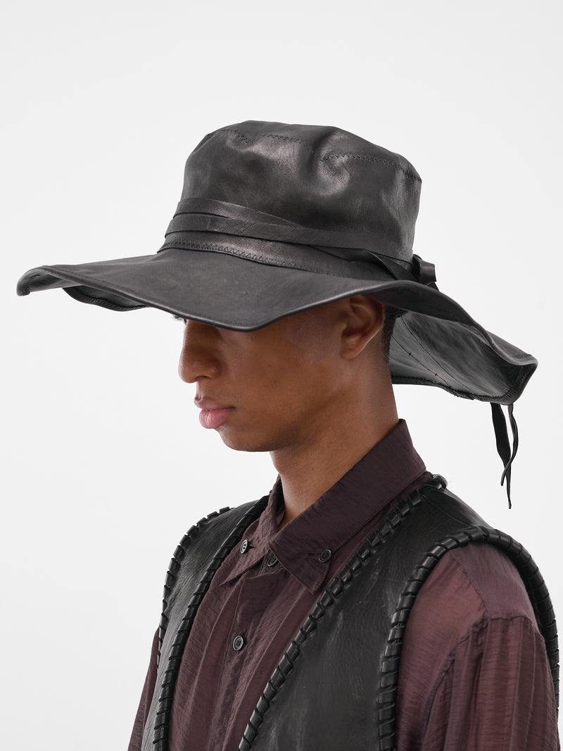 Wia Lamb Wide Brim Hat (B0013575-LT137-BLACK)
