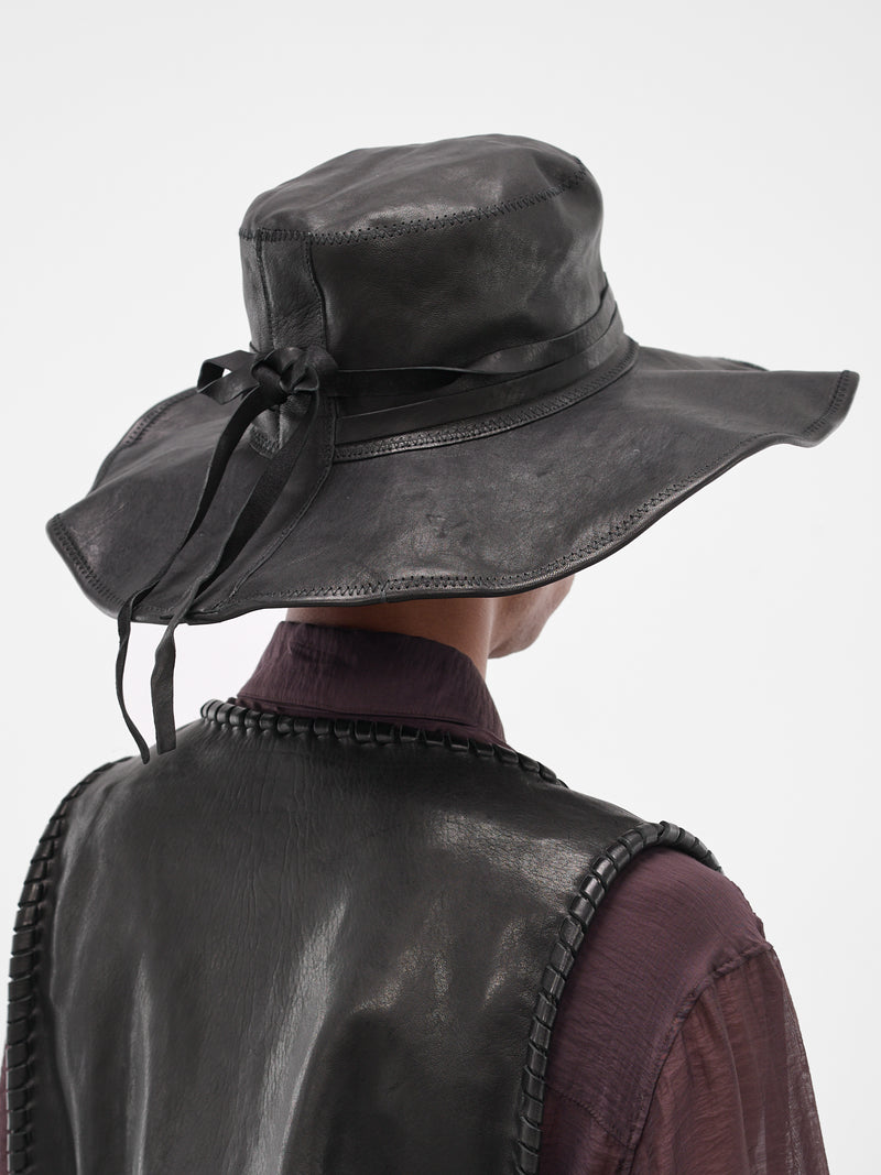 Wia Lamb Wide Brim Hat (B0013575-LT137-BLACK)