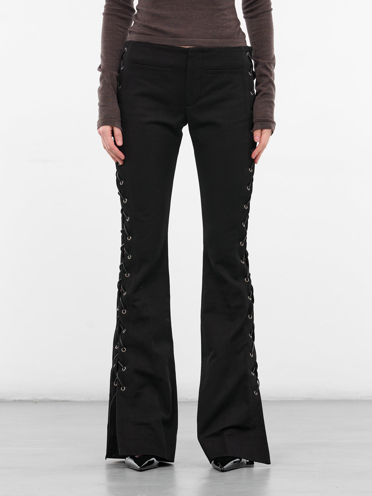 Kel Black Lacing Flared Pants (B0013599-FA696-BLACK)