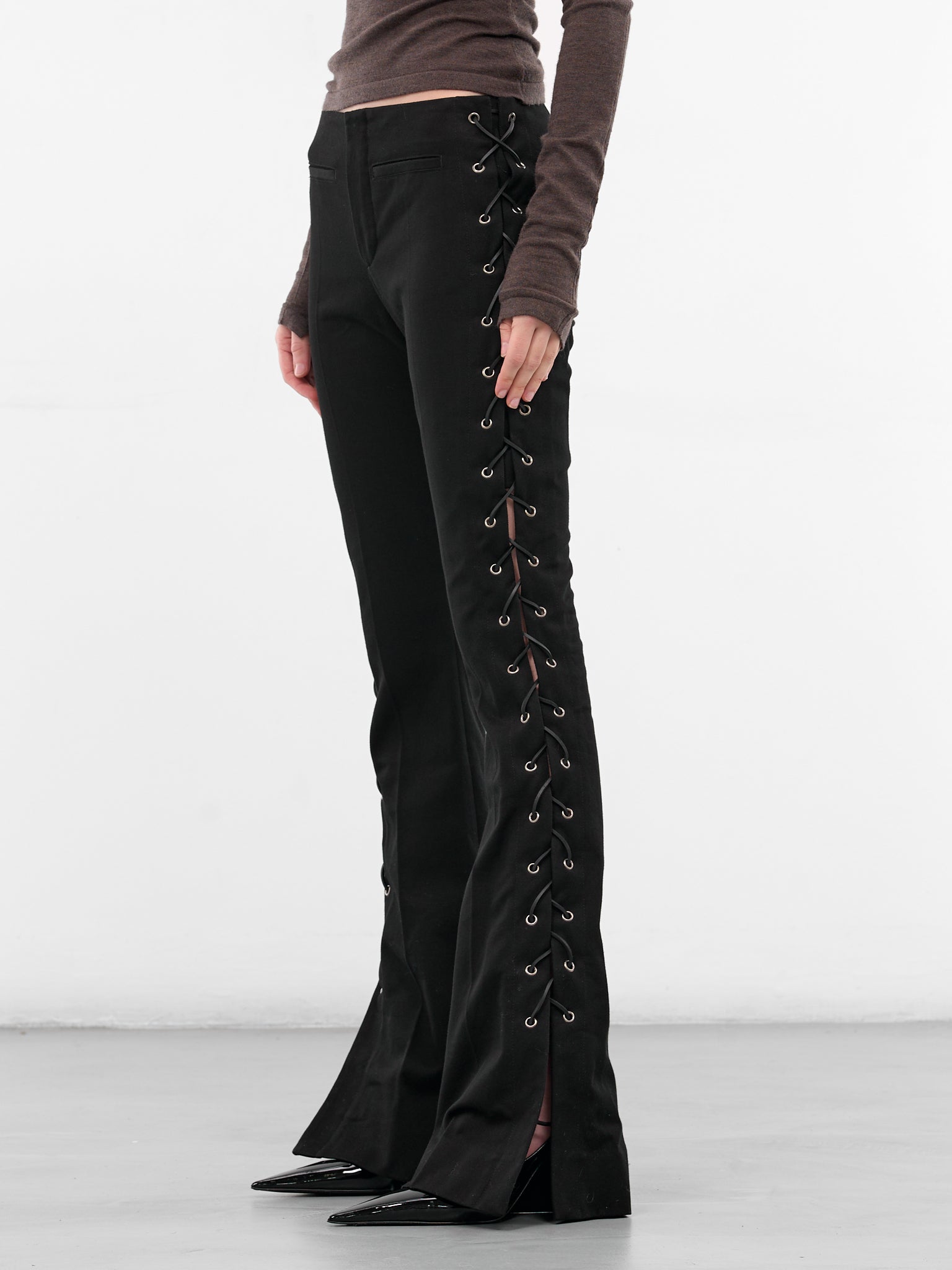 Kel Black Lacing Flared Pants (B0013599-FA696-BLACK)