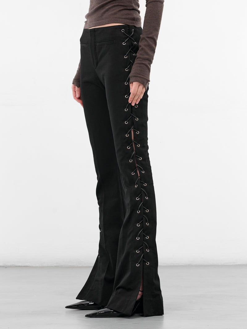 Kel Black Lacing Flared Pants (B0013599-FA696-BLACK)