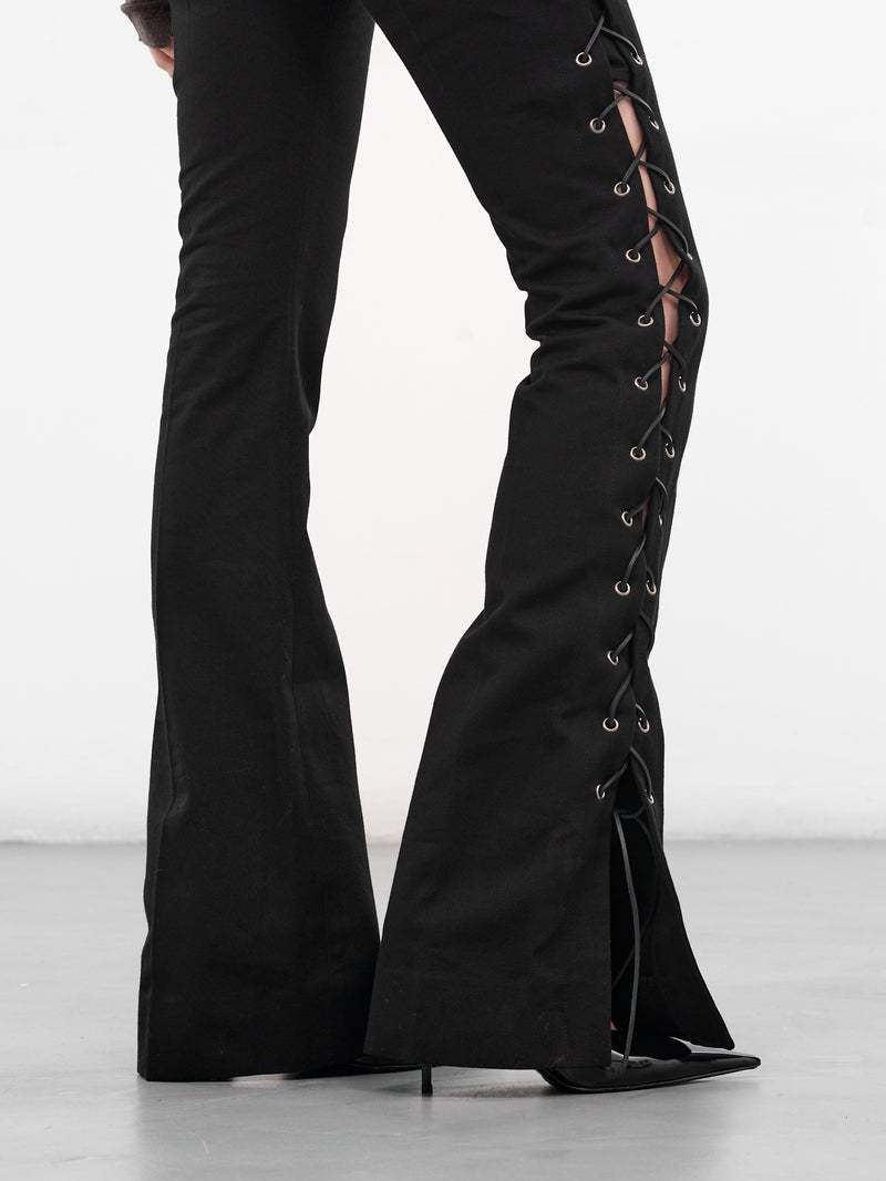 Kel Black Lacing Flared Pants (B0013599-FA696-BLACK)