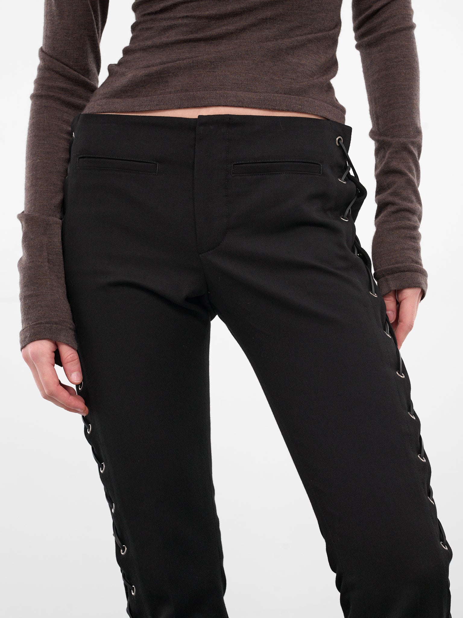 Kel Black Lacing Flared Pants (B0013599-FA696-BLACK)