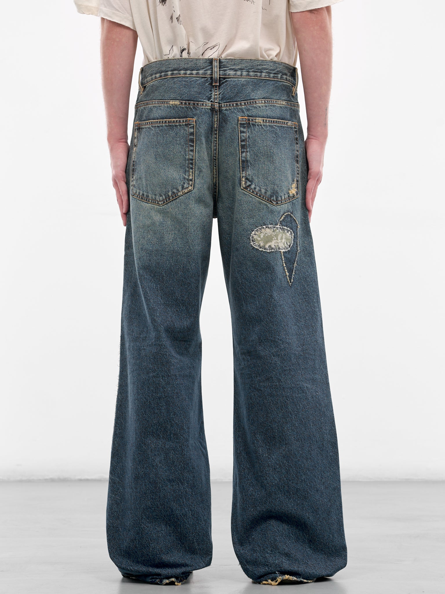 Modest Blue Denim Patchwork Jeans (B0013616-FA743-VINTAGE-BLUE)