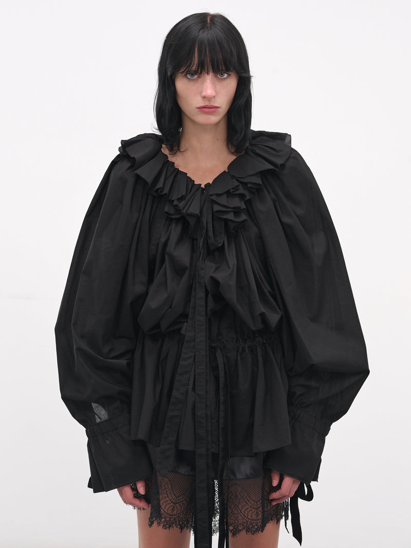 Black Bregje Ruffled Mini Dress (B0013619-FA026-BLACK)