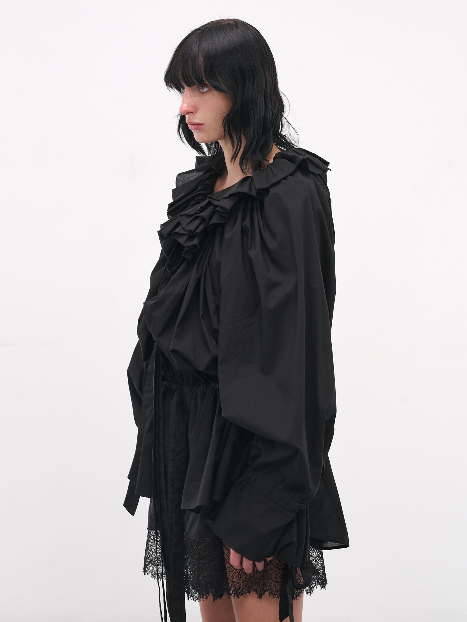 Black Bregje Ruffled Mini Dress (B0013619-FA026-BLACK) Black Bregje Ruffled Mini Dress (B0013619-FA026-BLACK)