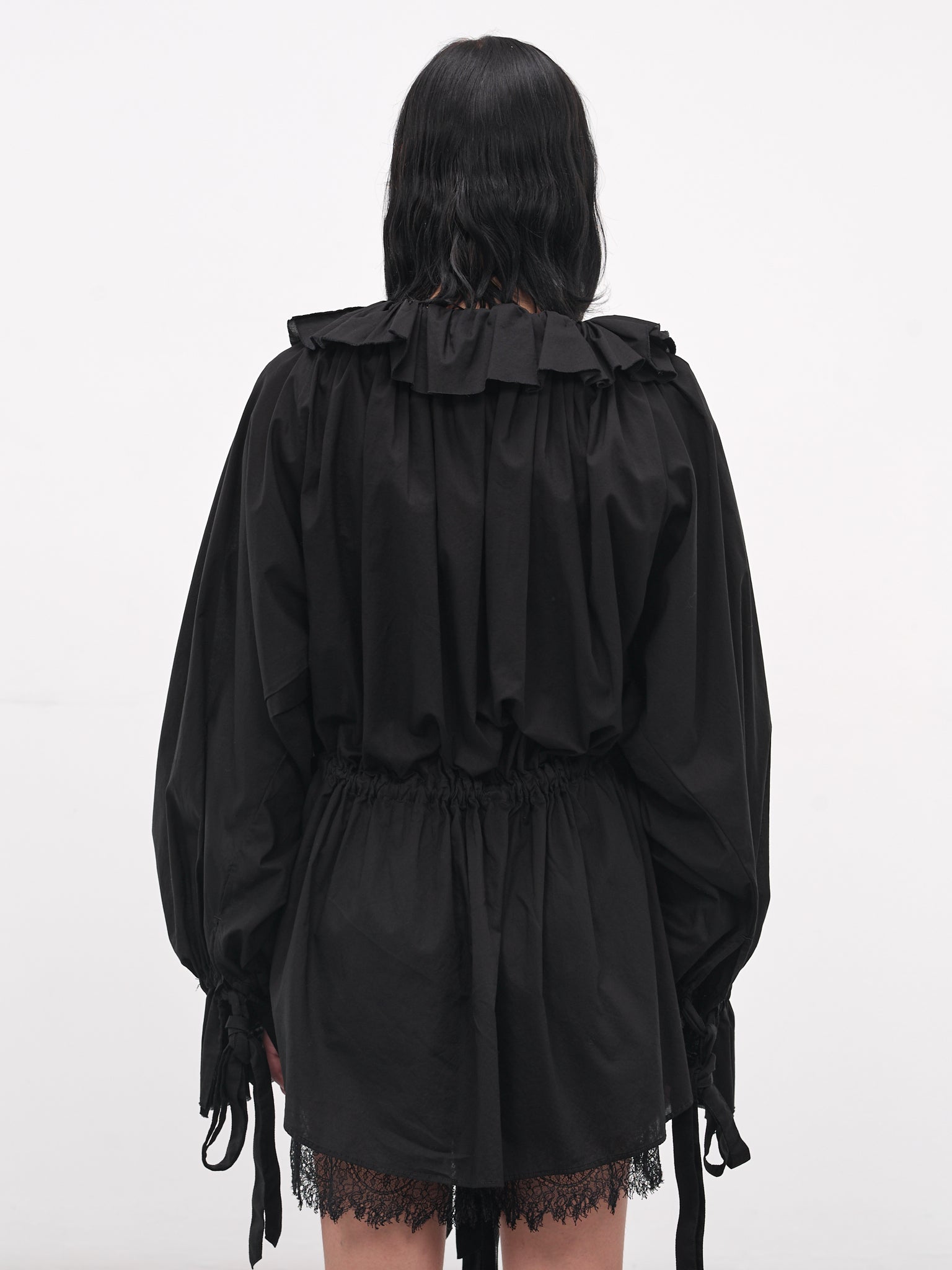 black ruffled mini dress with sleeves Little Black Mini Dress - Women's Size M, Black