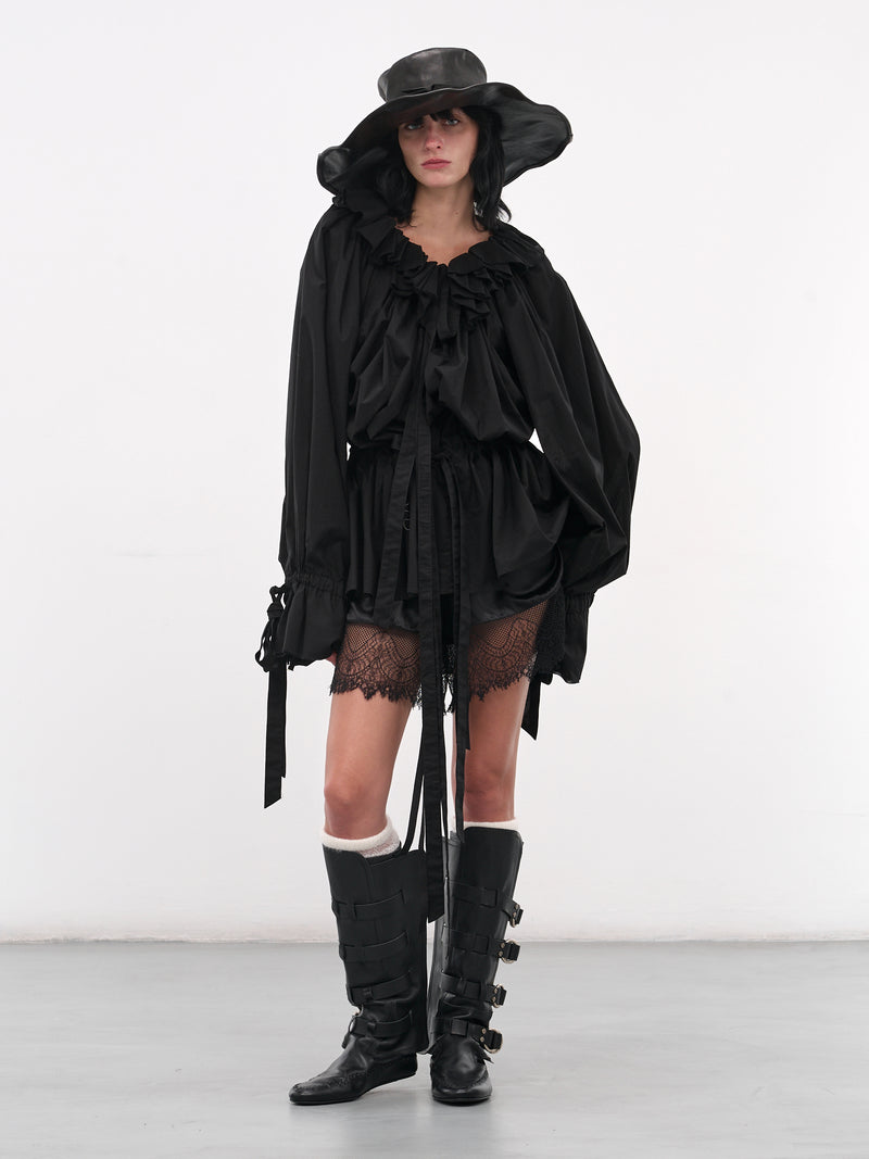 Black Bregje Ruffled Mini Dress (B0013619-FA026-BLACK)