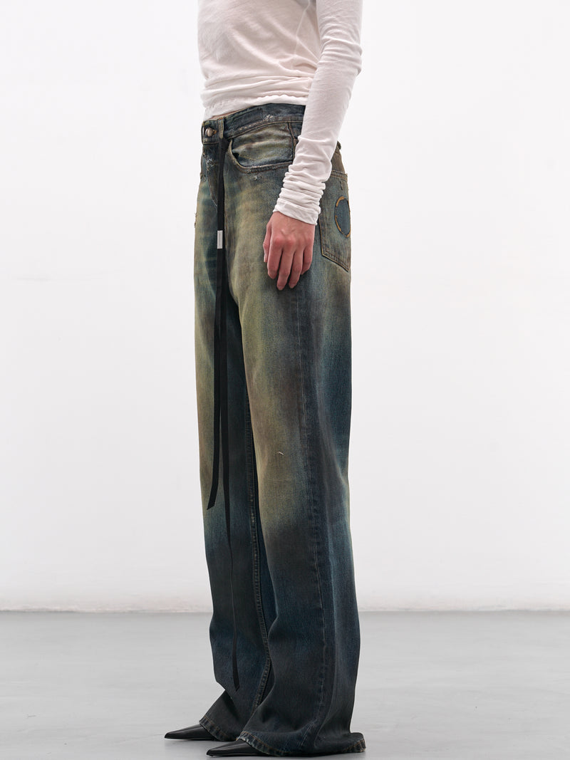 Blue Genoveva Distressed Flared Jeans (B0013624-FA671-VINTAGE-BLUE)
