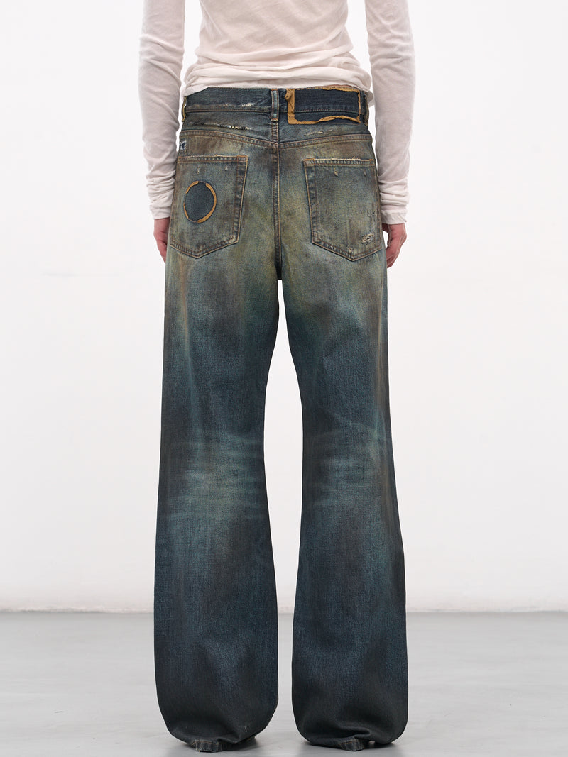 Blue Genoveva Distressed Flared Jeans (B0013624-FA671-VINTAGE-BLUE)