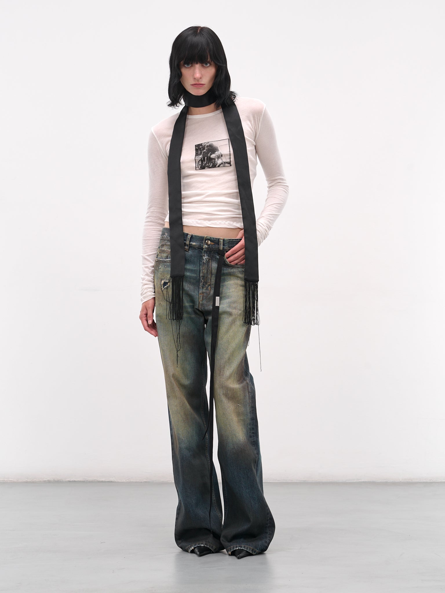 Blue Genoveva Distressed Flared Jeans (B0013624-FA671-VINTAGE-BLUE)