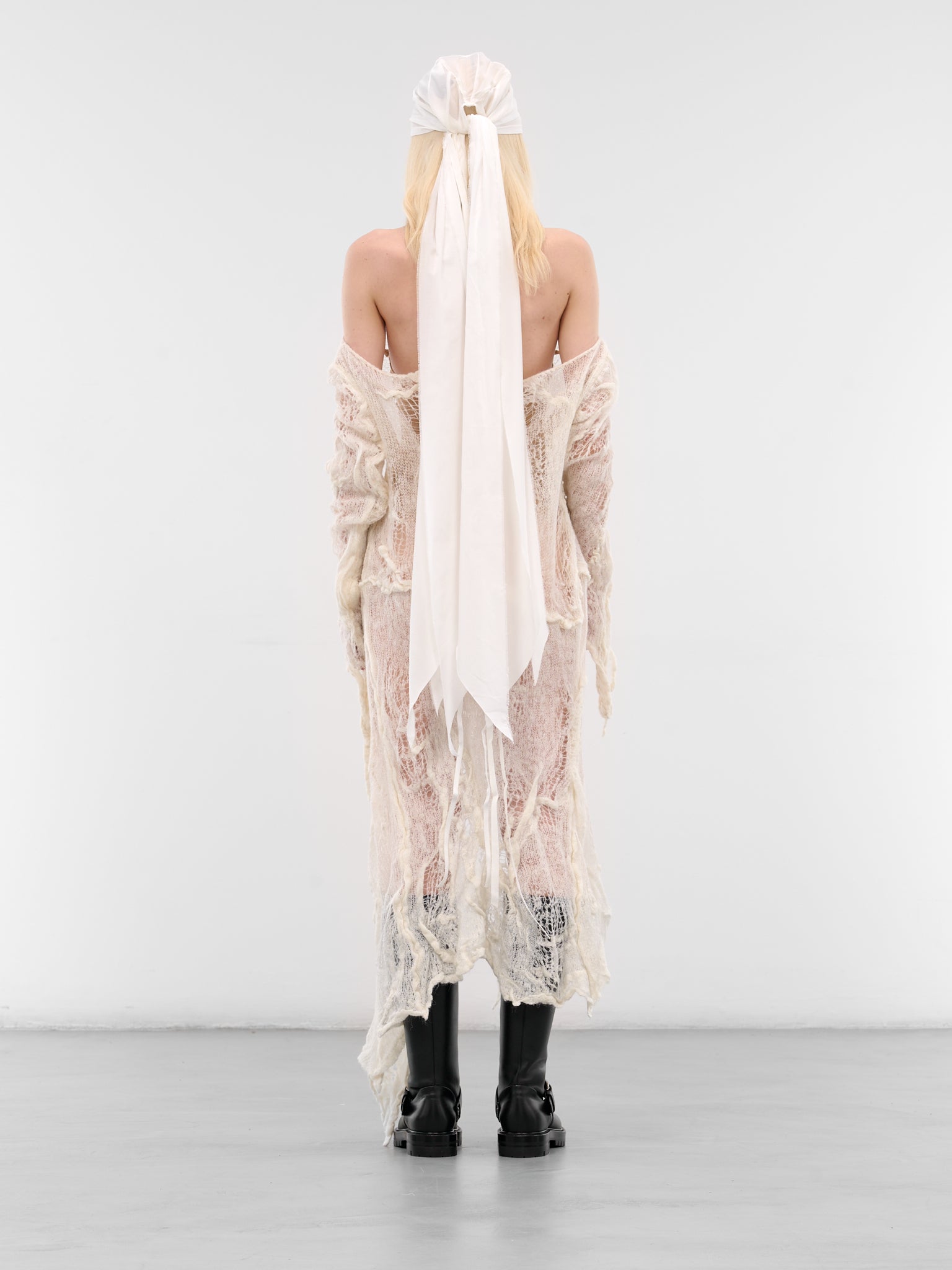 Nour White Crepe Georgette Bandana (B0013646-FA702-NATURAL-WHITE)