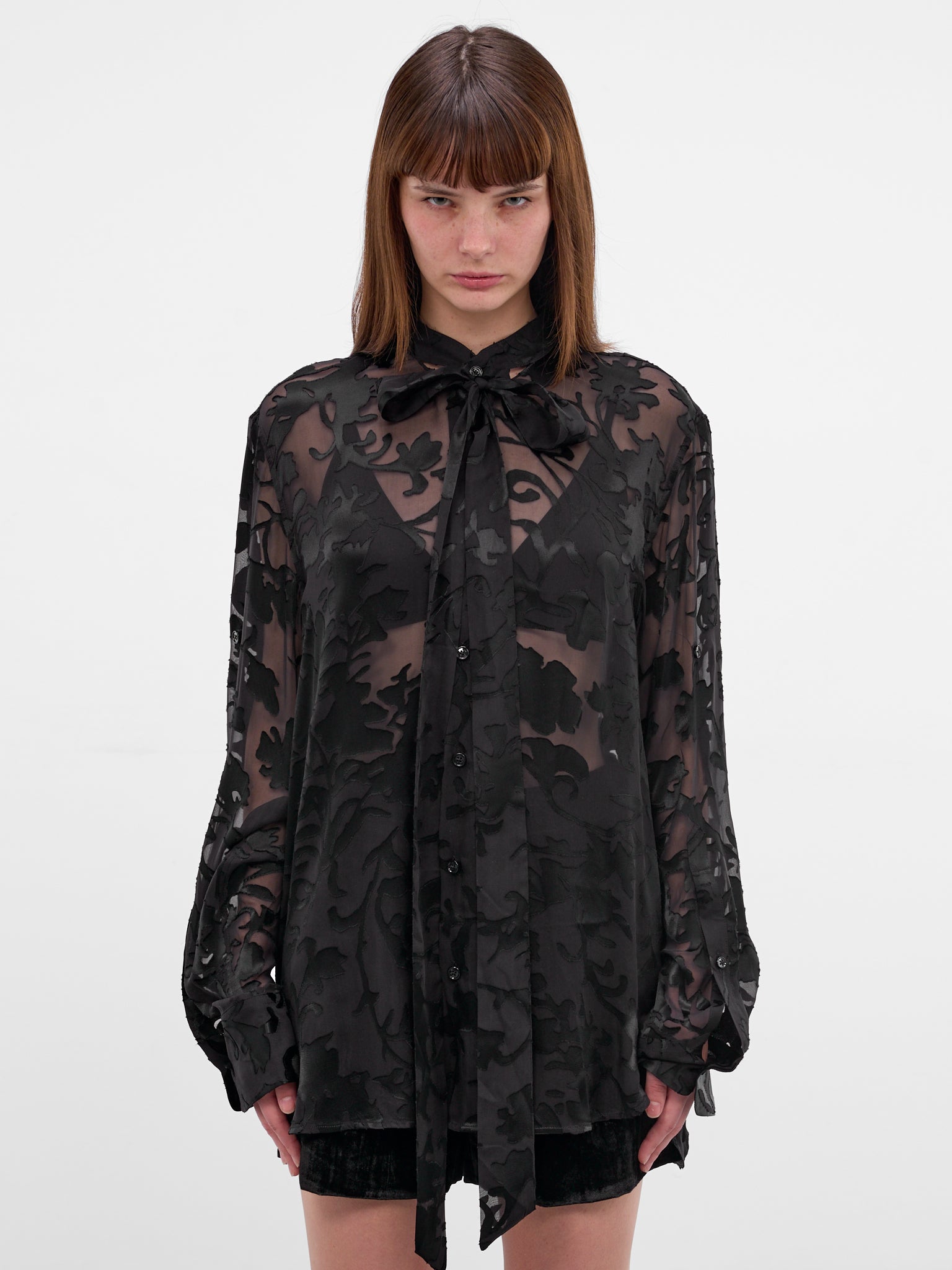 Dien Foulard Floral Silk Shirt (B0013768-FA715-BLACK)