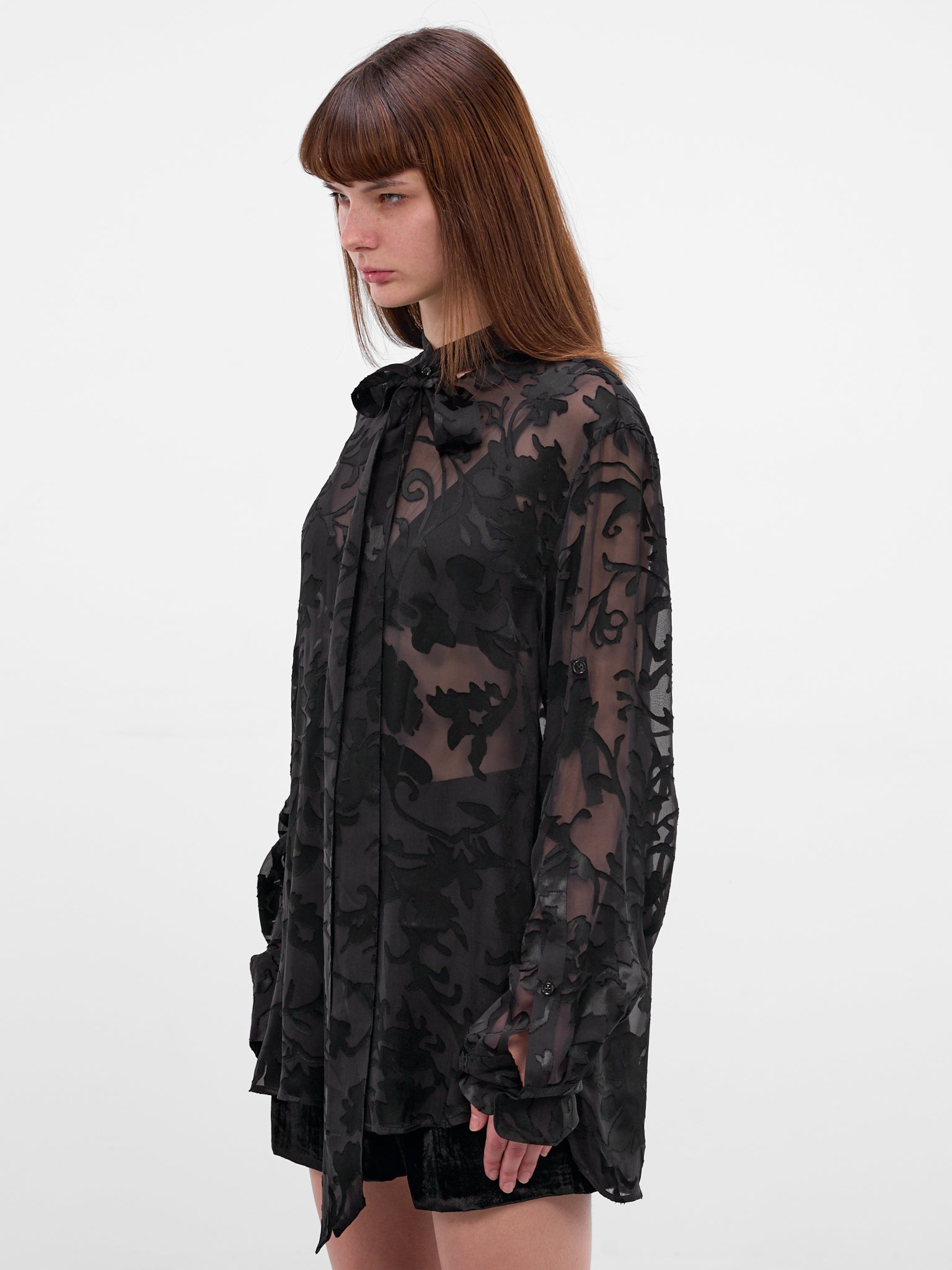 Dien Foulard Floral Silk Shirt (B0013768-FA715-BLACK)