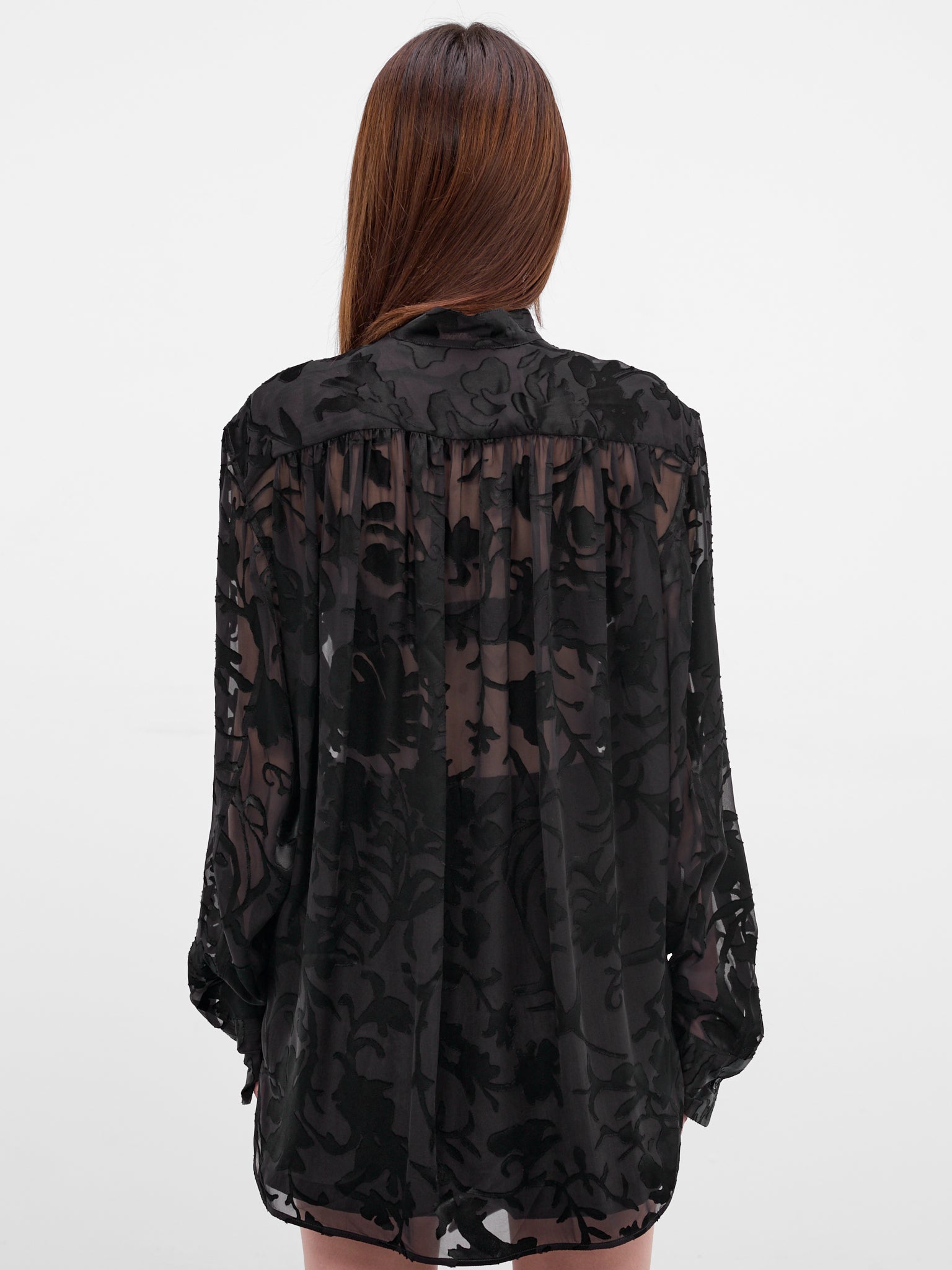 Dien Foulard Floral Silk Shirt (B0013768-FA715-BLACK)