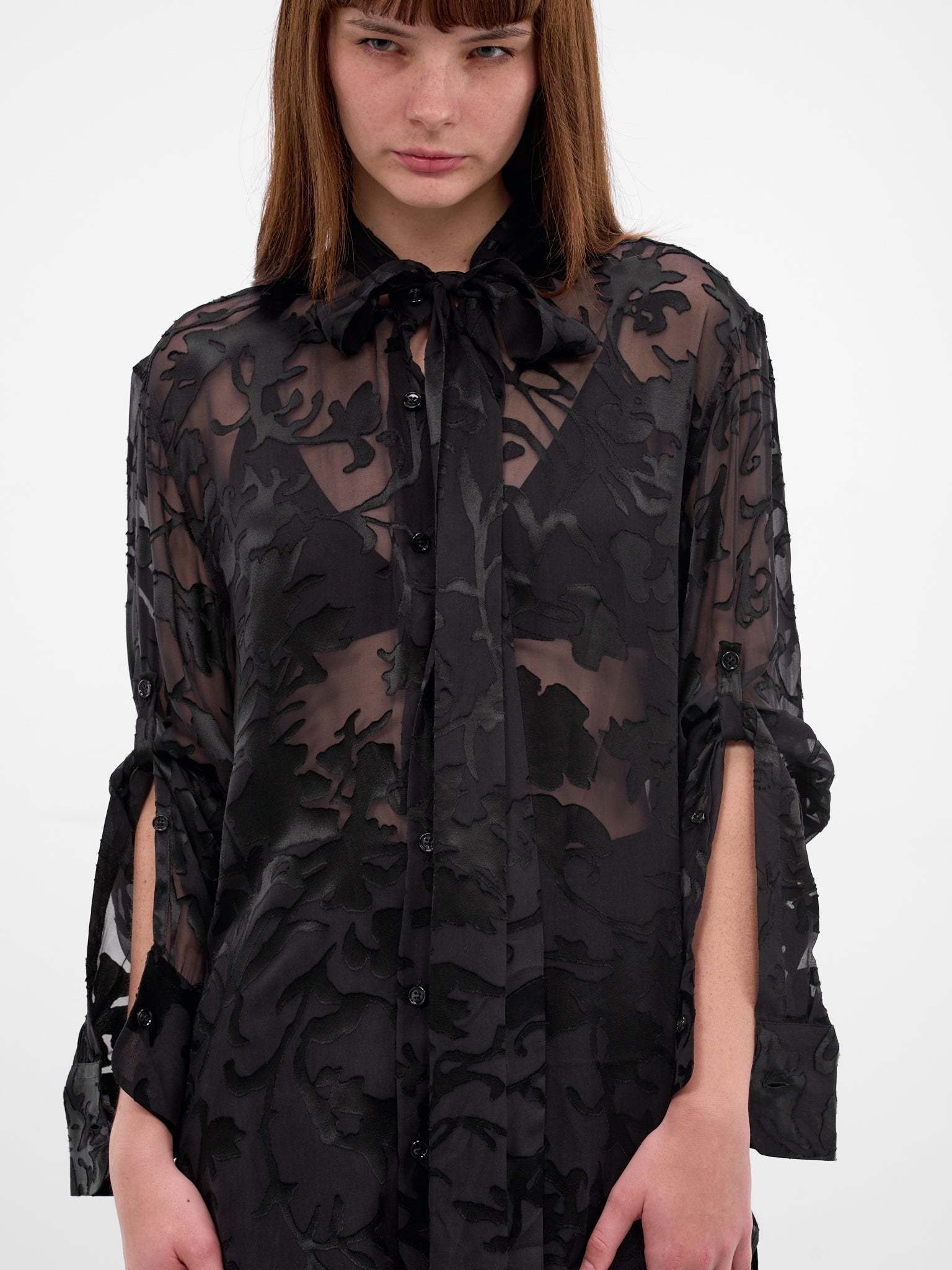 Dien Foulard Floral Silk Shirt (B0013768-FA715-BLACK)