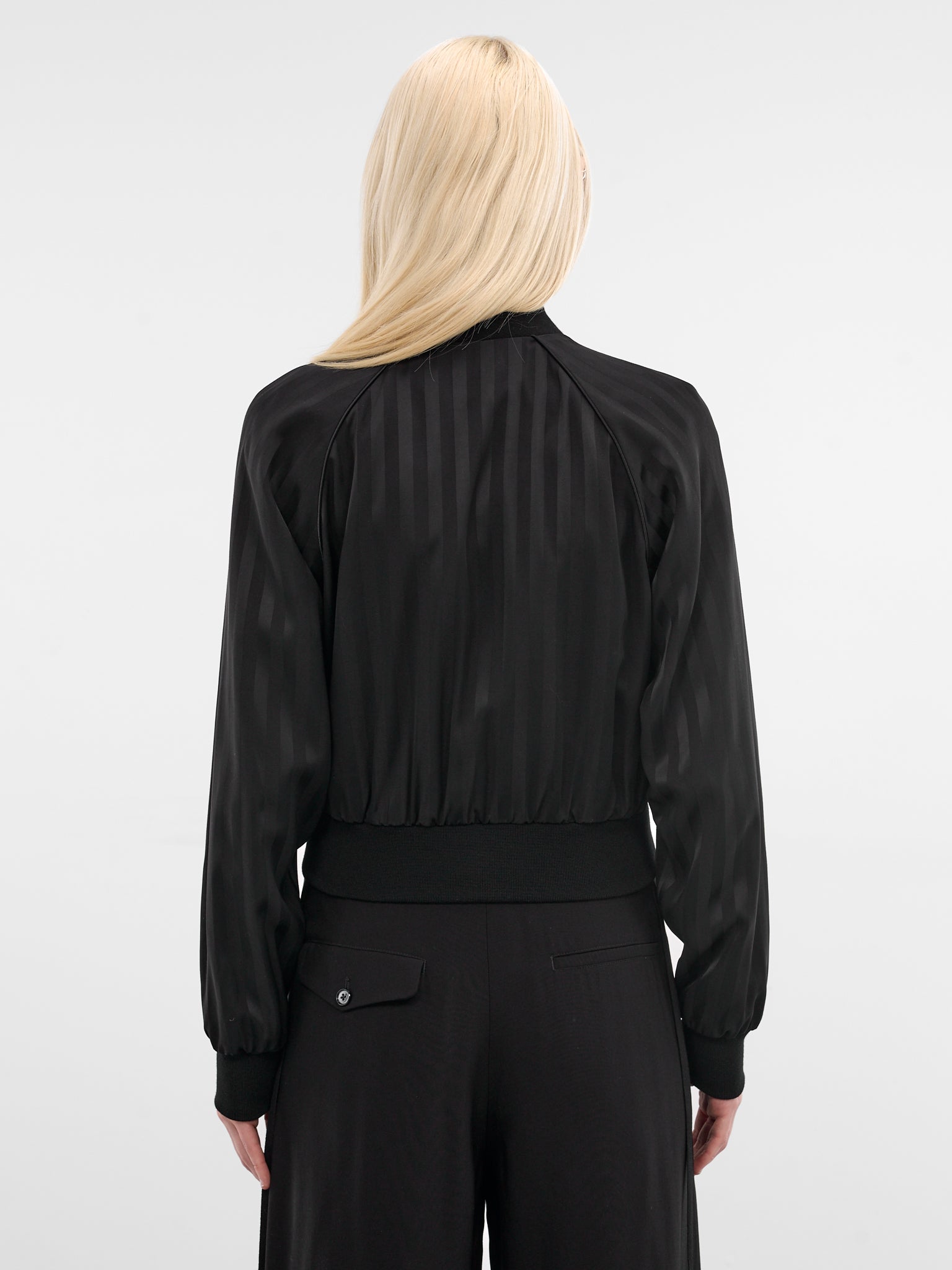 Arya Striped Raglan Bomber Jacket (B0013777-FA705-099-BLACK)