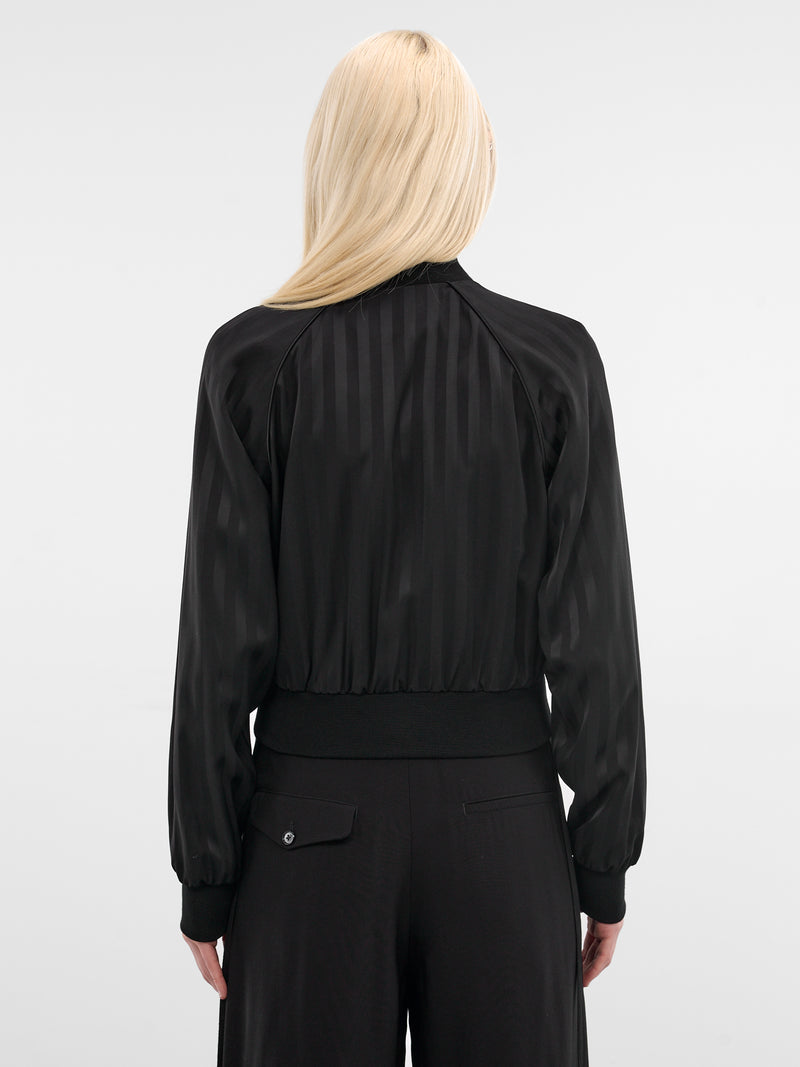 Arya Striped Raglan Bomber Jacket (B0013777-FA705-099-BLACK)