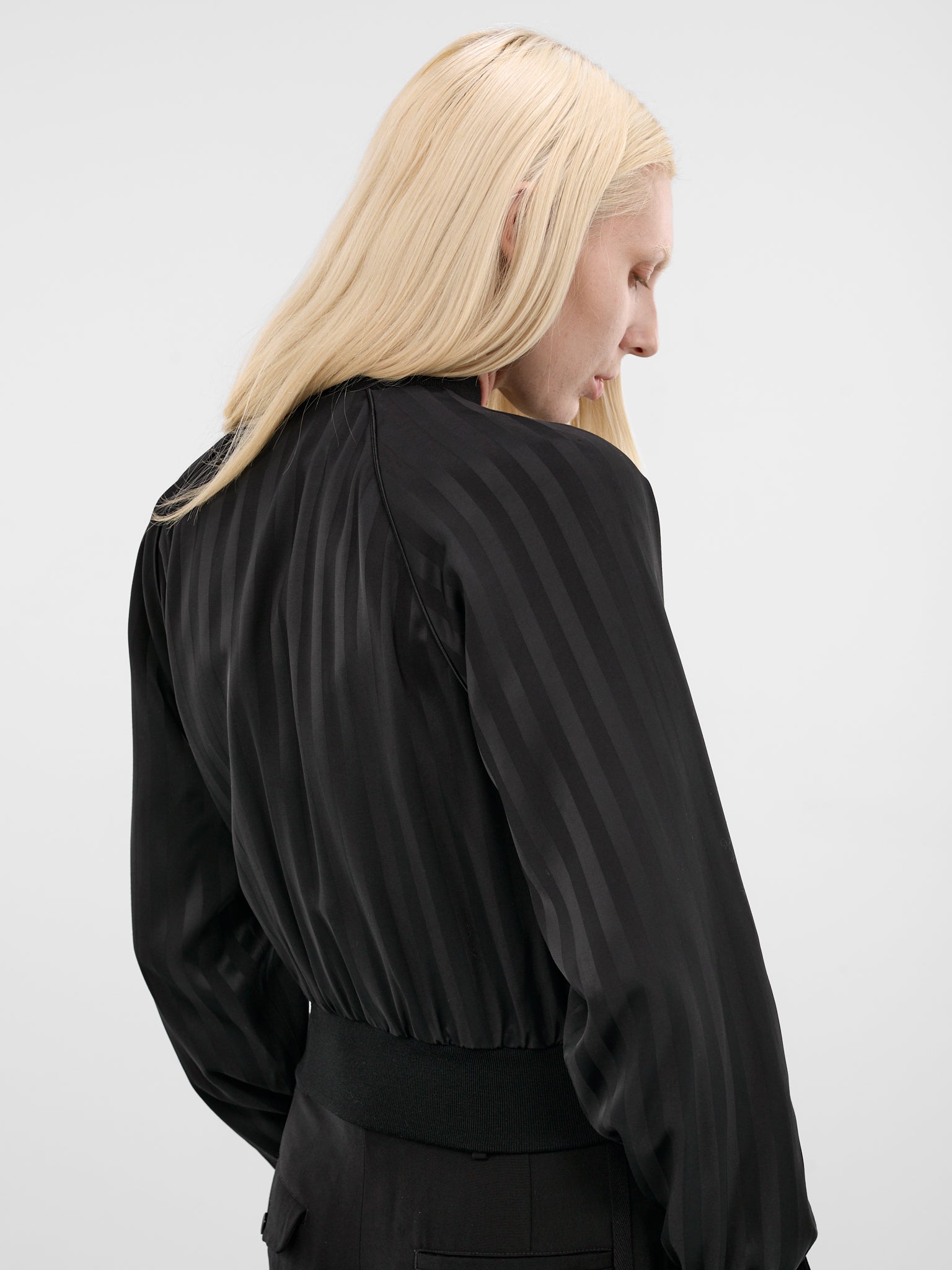 Arya Striped Raglan Bomber Jacket (B0013777-FA705-099-BLACK)