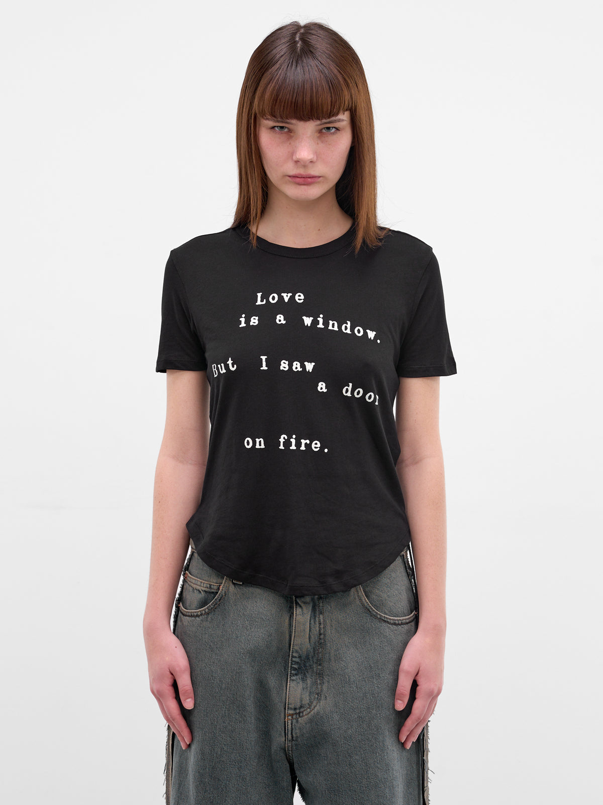 Black 'Love Is A Window' Tee (B0013841-FA206-BLACK)