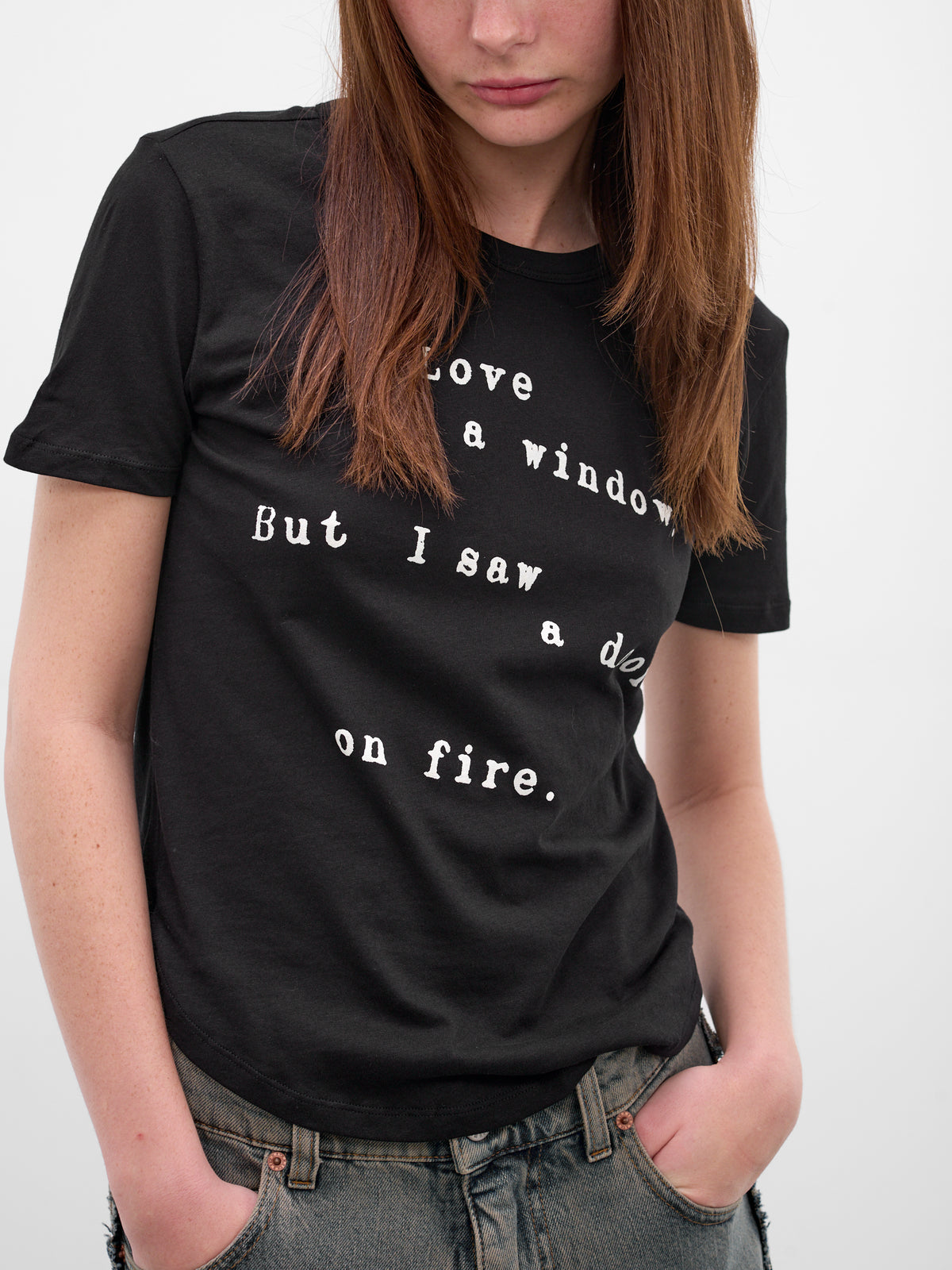 Black 'Love Is A Window' Tee (B0013841-FA206-BLACK)