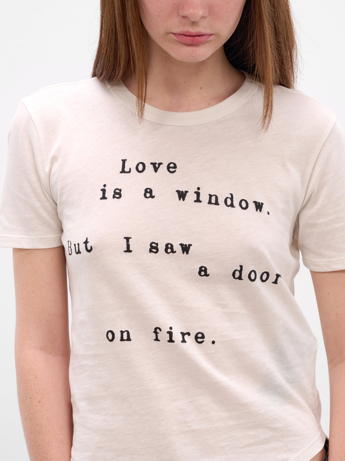 White 'Love Is A Window' Tee (B0013841-FA206-IVORY)