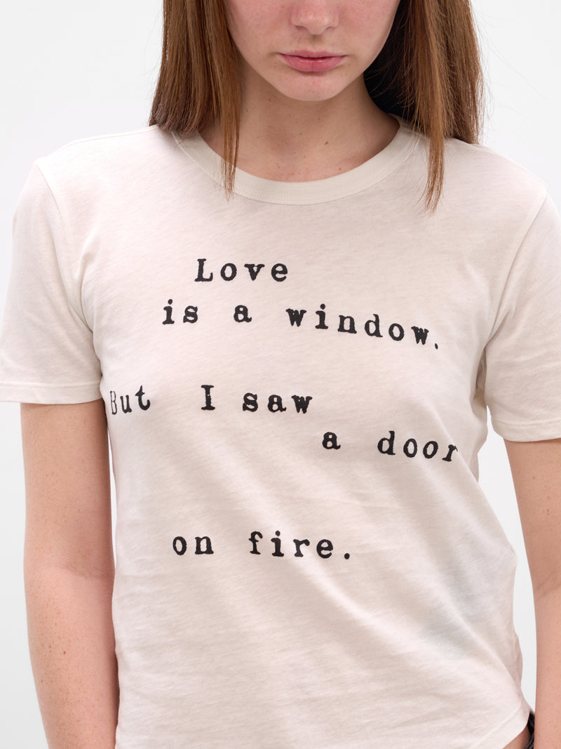 White 'Love Is A Window' Tee (B0013841-FA206-IVORY)