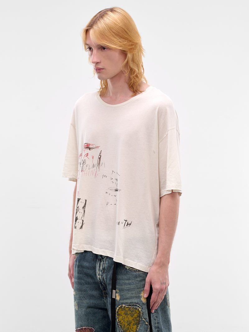 Lu Boxy Sketch Graphic Tee (B0013914-FA637-IVORY)