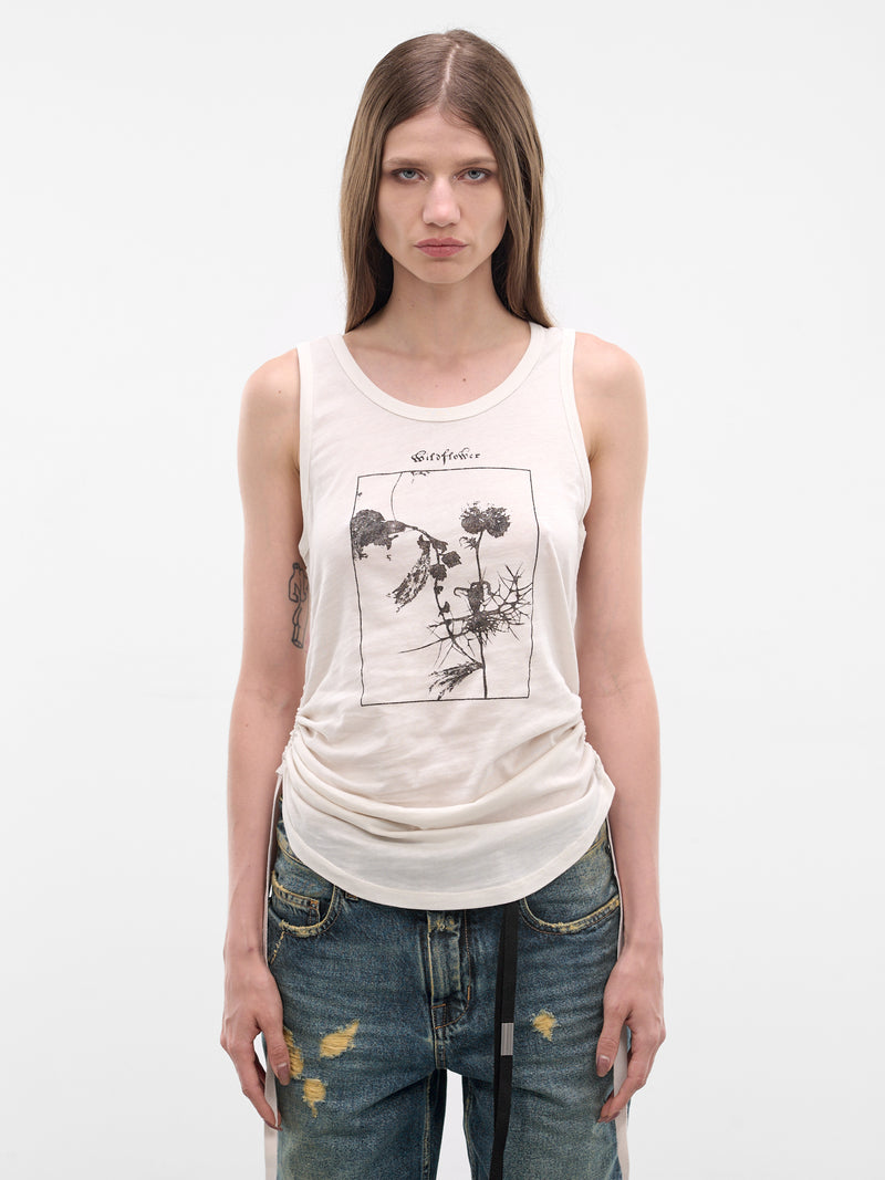 Mexi White Wrinkled Crop Tank (B0013918-FA206-IVORY)
