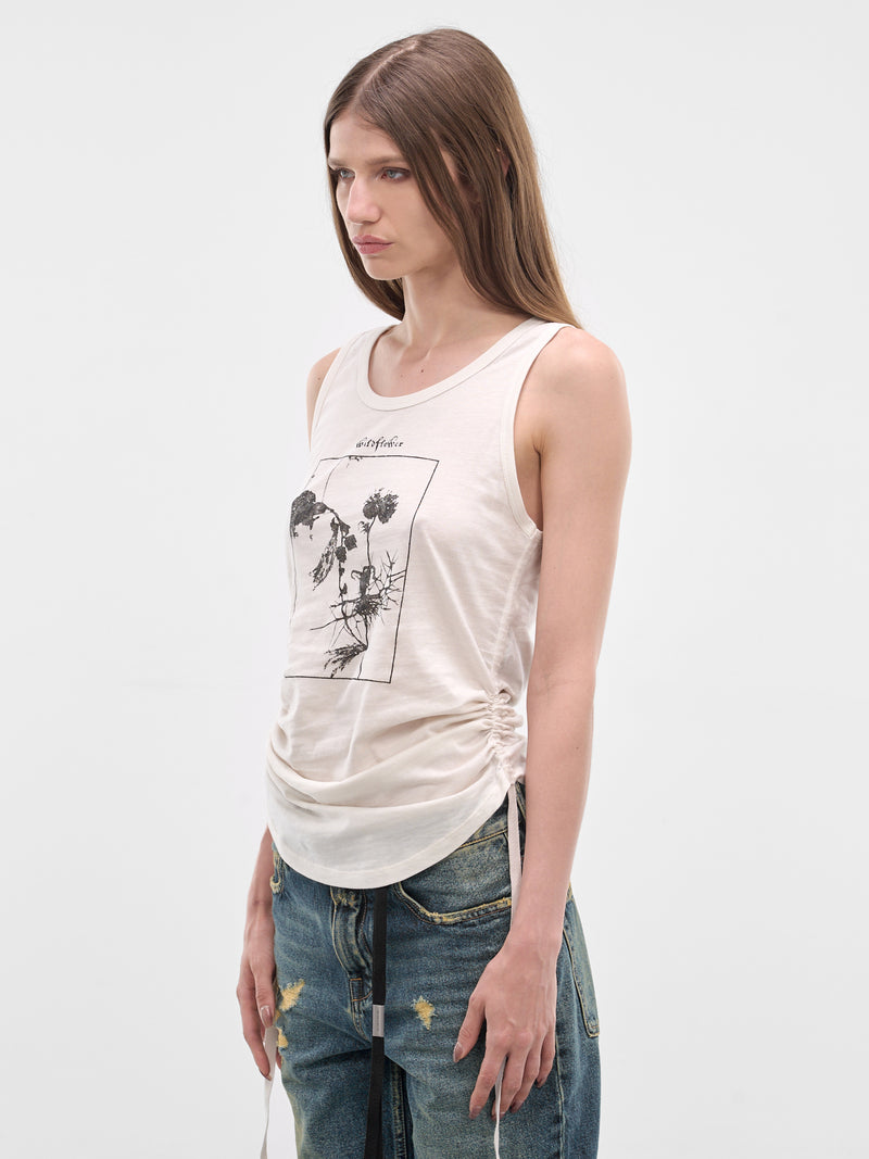 Mexi White Wrinkled Crop Tank (B0013918-FA206-IVORY)