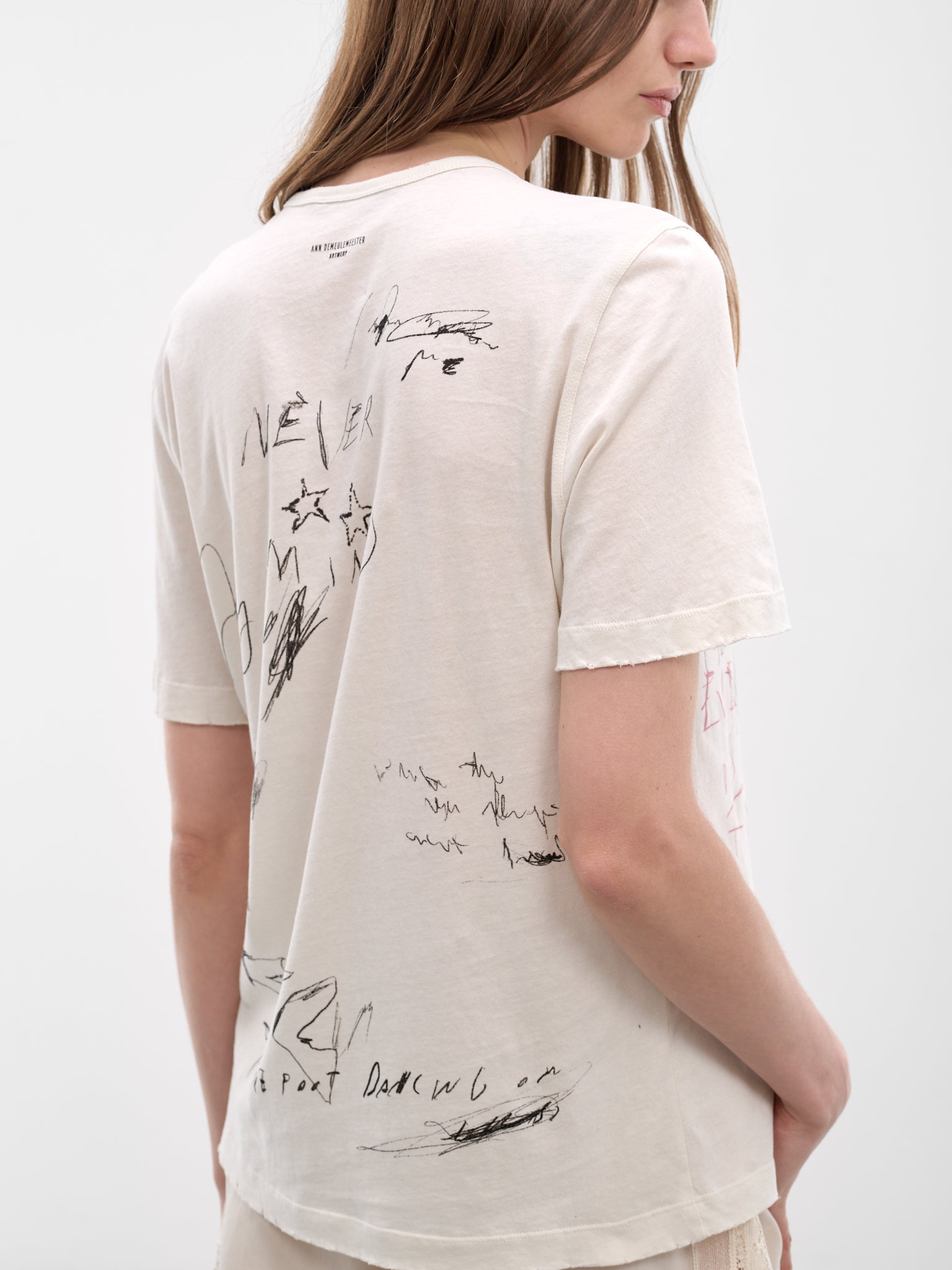 Fanie Ivory Cotton Graphic Tee (B0013920-FA637-IVORY)