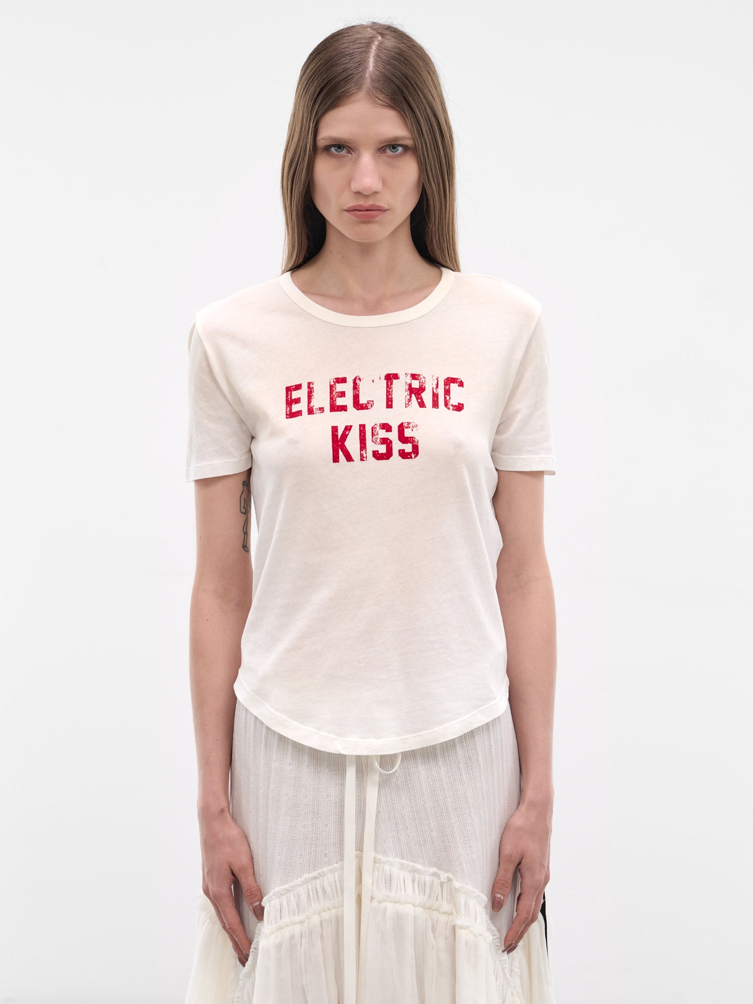 Floor White Flocked Micro Tee (B0013923-FA740-CHALK)