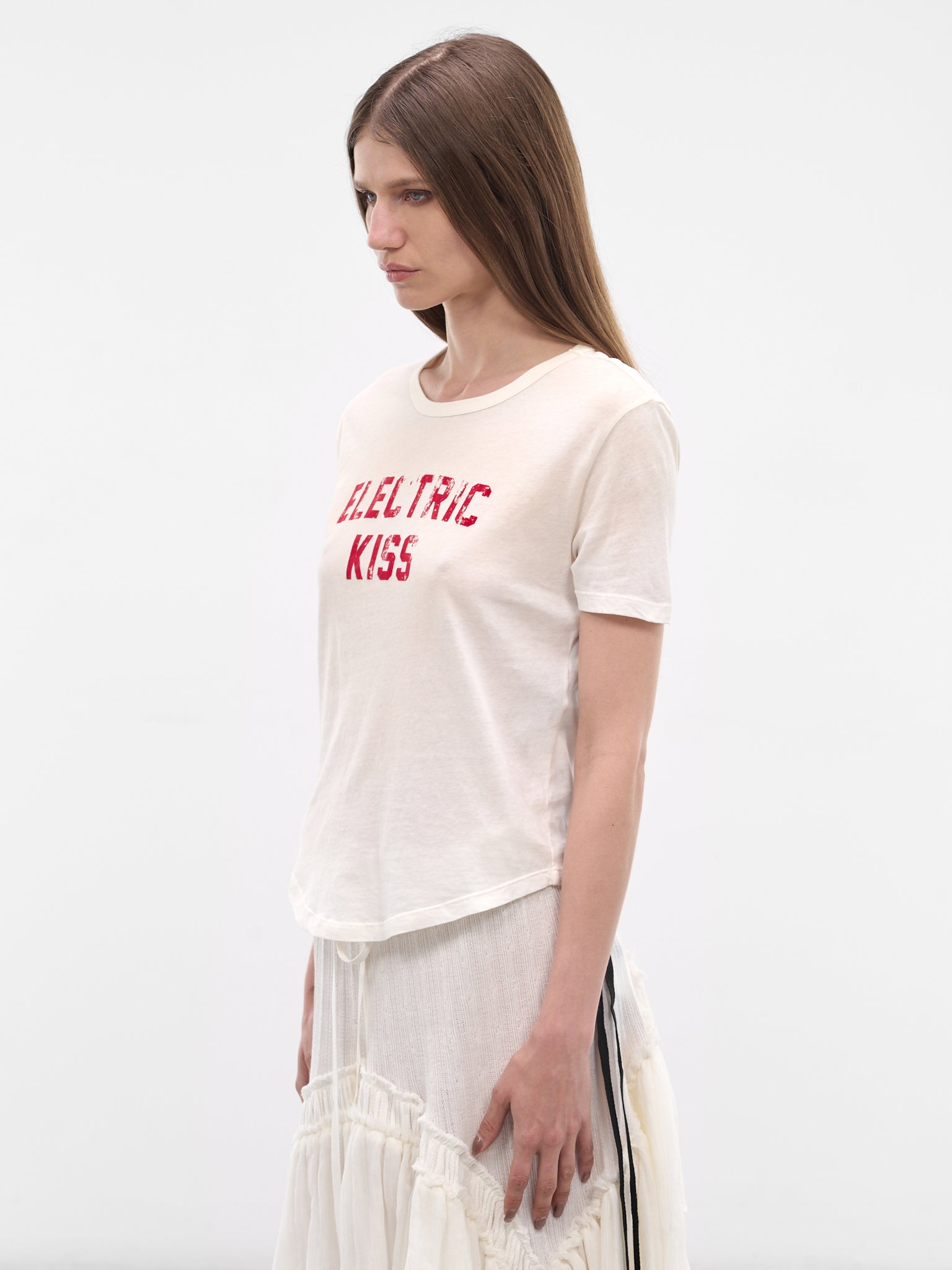 Floor White Flocked Micro Tee (B0013923-FA740-CHALK)