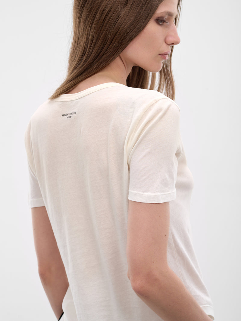Floor White Flocked Micro Tee (B0013923-FA740-CHALK)