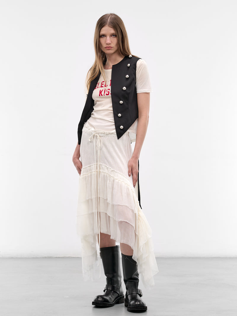 Floor White Flocked Micro Tee (B0013923-FA740-CHALK)