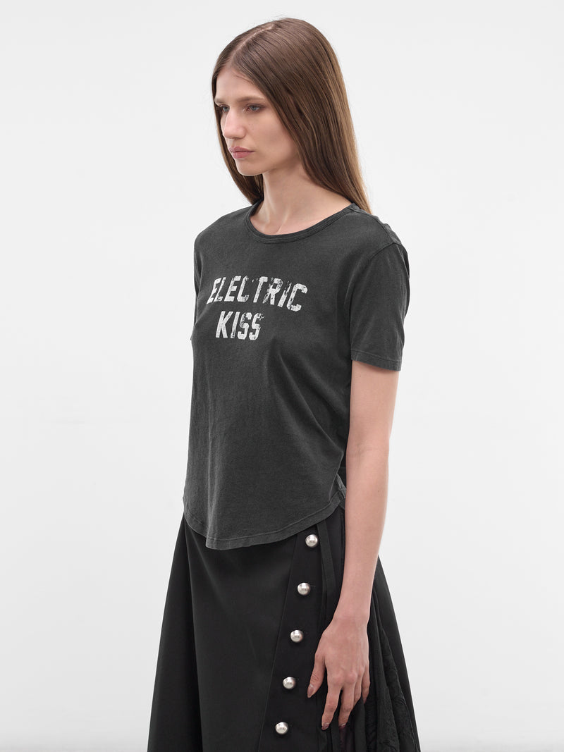 Floor Black Flocked Micro Tee (B0013923-FA740-FADED-BLACK)