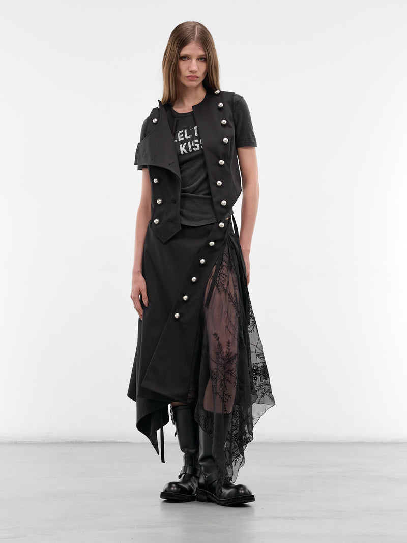 Floor Black Flocked Micro Tee (B0013923-FA740-FADED-BLACK)