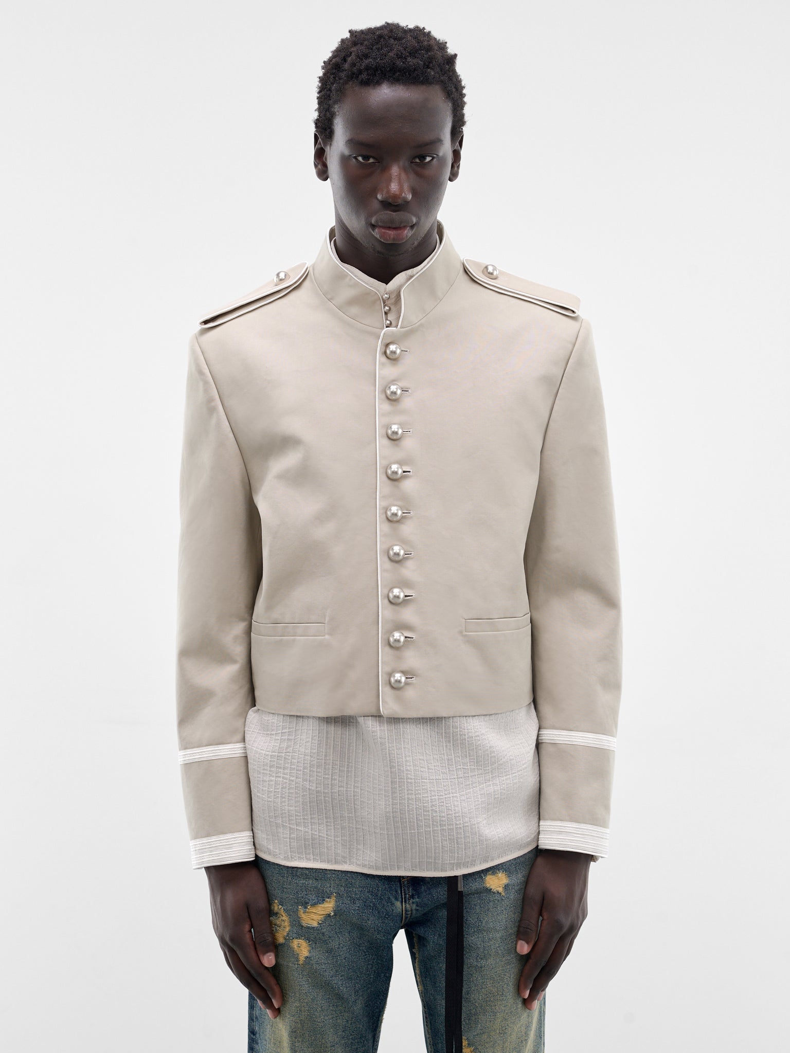Oyster Cotton Harris Marsina Jacket (B0013931-FA728-OYSTER)