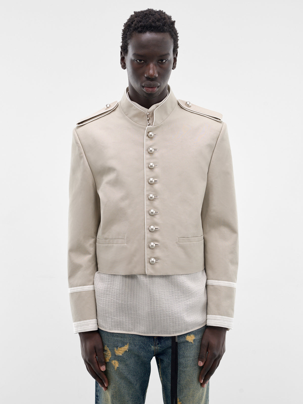 Oyster Cotton Harris Marsina Jacket (B0013931-FA728-OYSTER)
