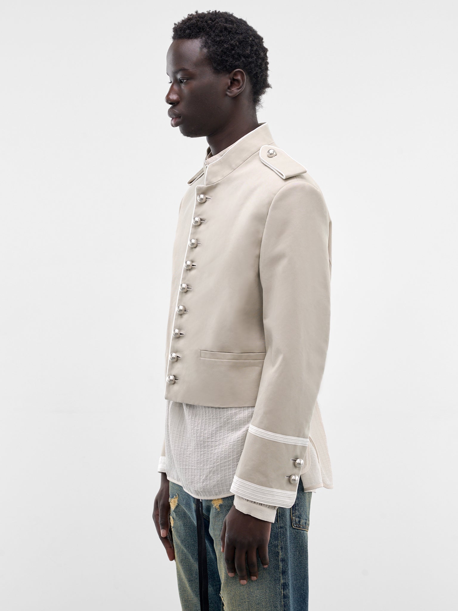 Oyster Cotton Harris Marsina Jacket (B0013931-FA728-OYSTER)