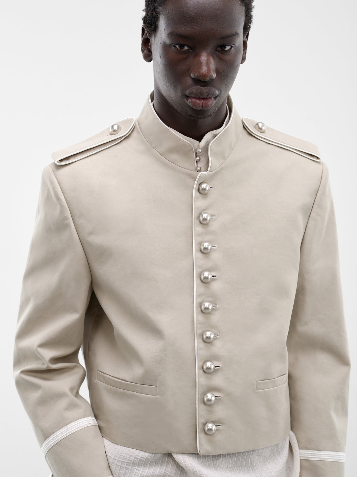 Oyster Cotton Harris Marsina Jacket (B0013931-FA728-OYSTER)
