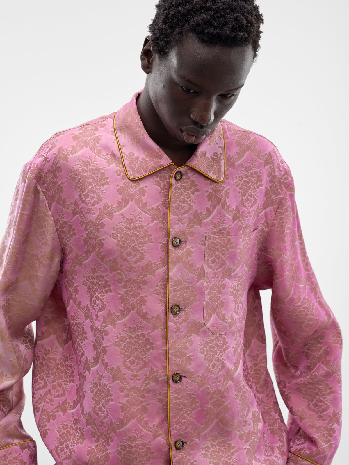Pink Damon Relaxed Lounge Shirt (B0013933-FA730-BLOOM-PINK)