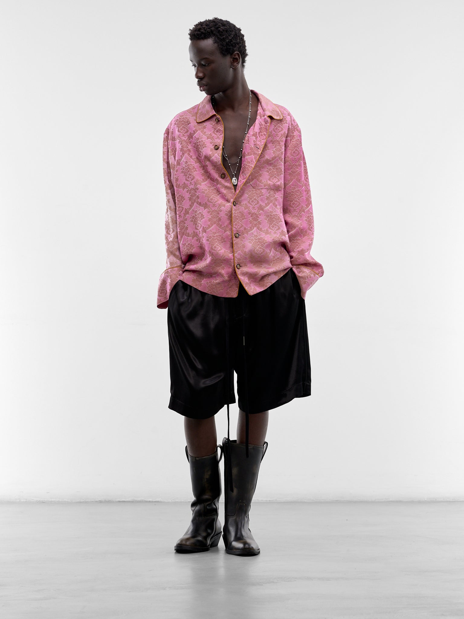 Pink Damon Relaxed Lounge Shirt (B0013933-FA730-BLOOM-PINK)