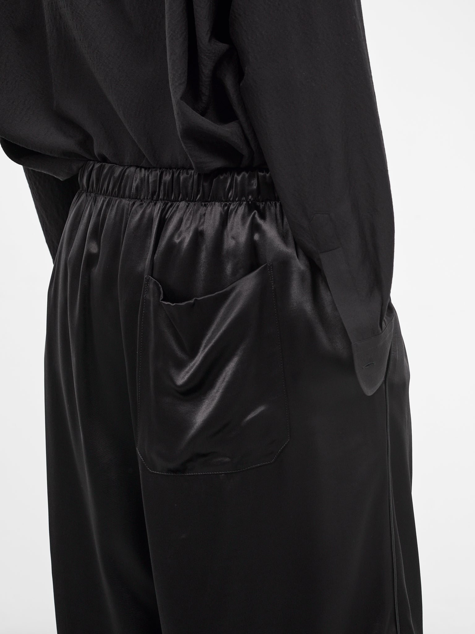 Raul Black Satin Bermuda Shorts (B0013939-FA734-BLACK)