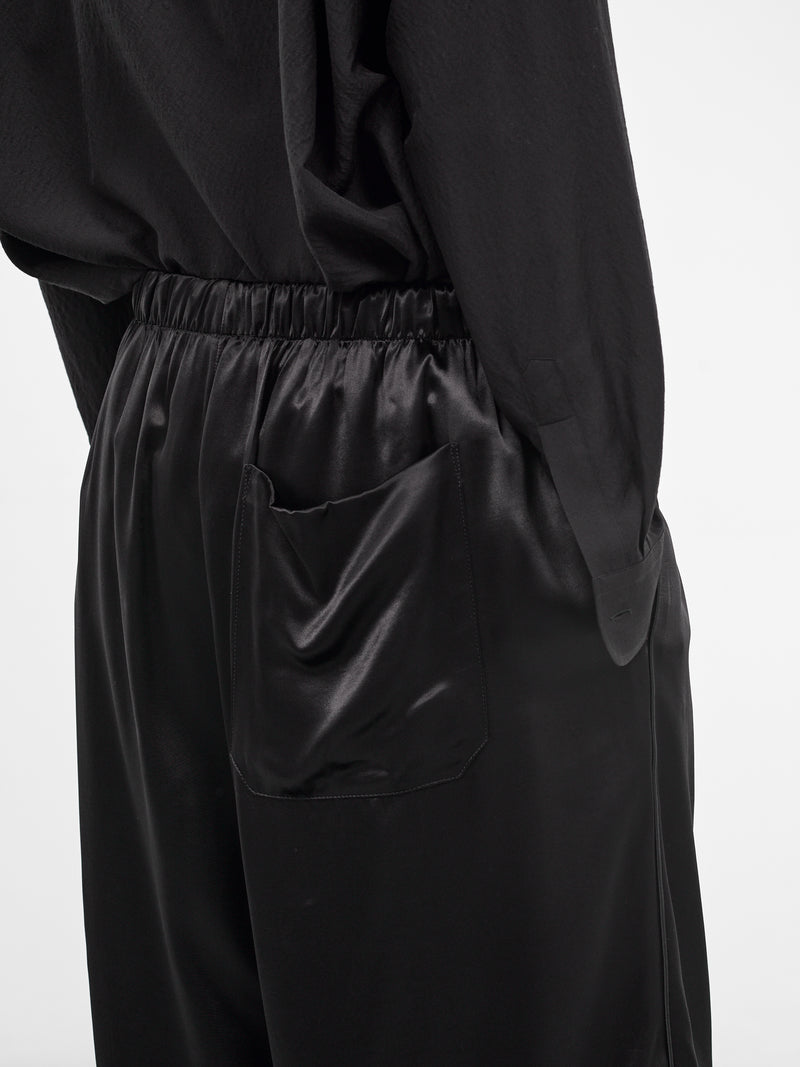 Raul Black Satin Bermuda Shorts (B0013939-FA734-BLACK)