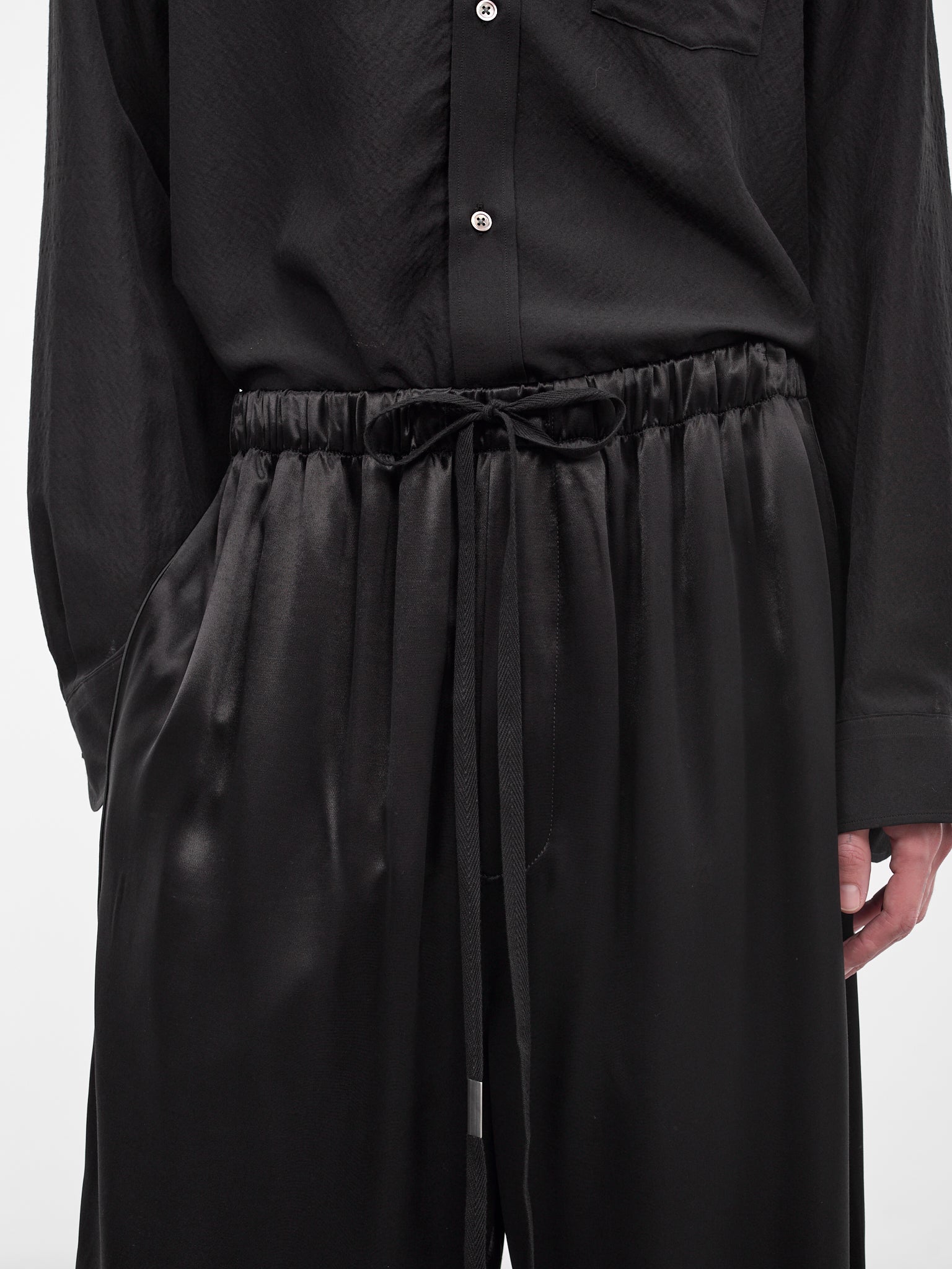 Raul Black Satin Bermuda Shorts (B0013939-FA734-BLACK)