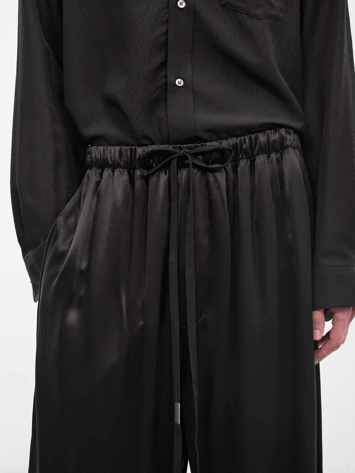 Raul Black Satin Bermuda Shorts (B0013939-FA734-BLACK)