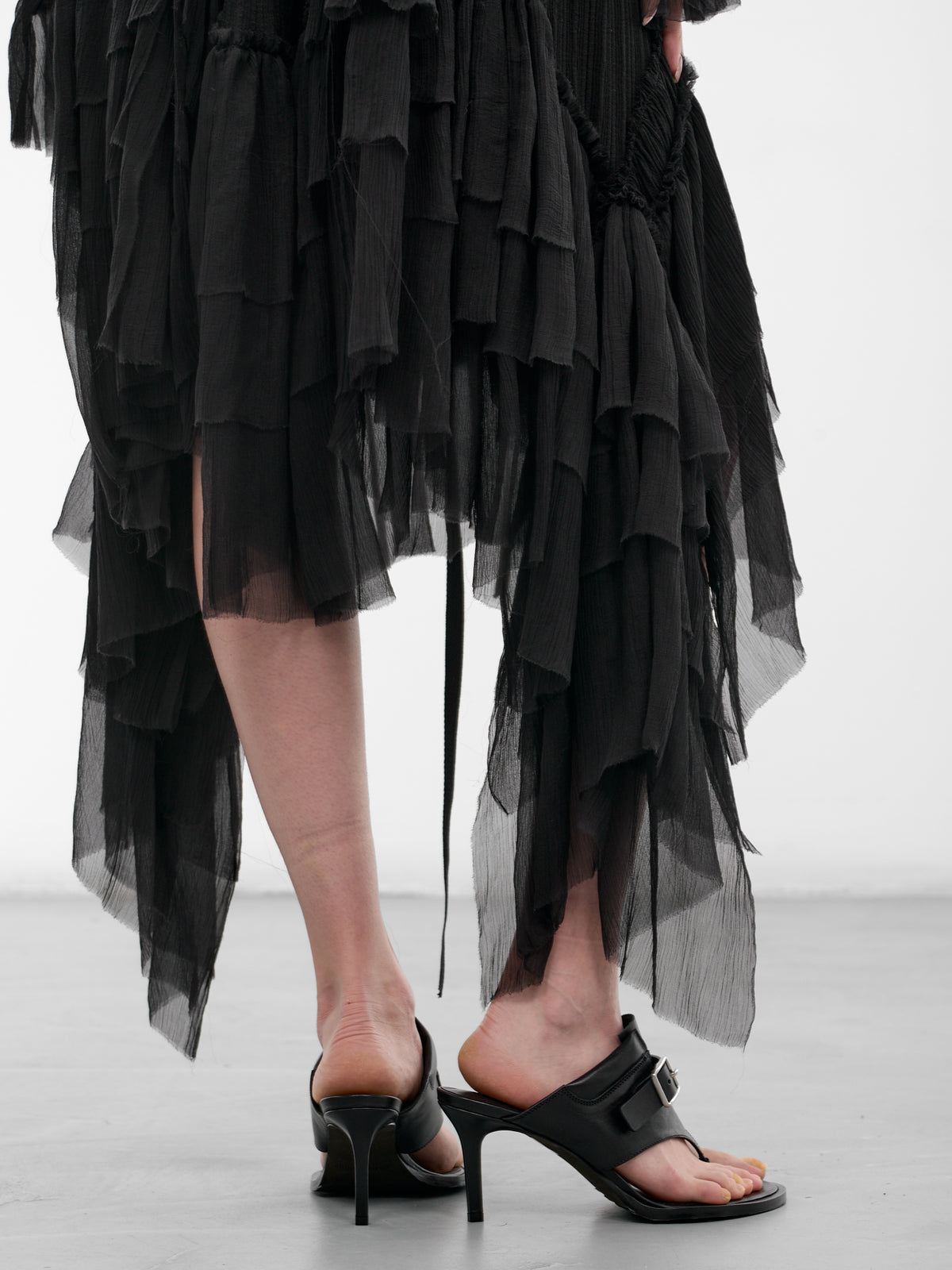 Bete Silk Crepe Ruffle Skirt (B0013945-FA736-BLACK)